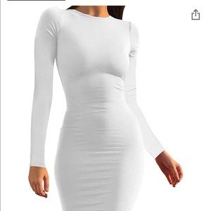 White bodycon pencil dress